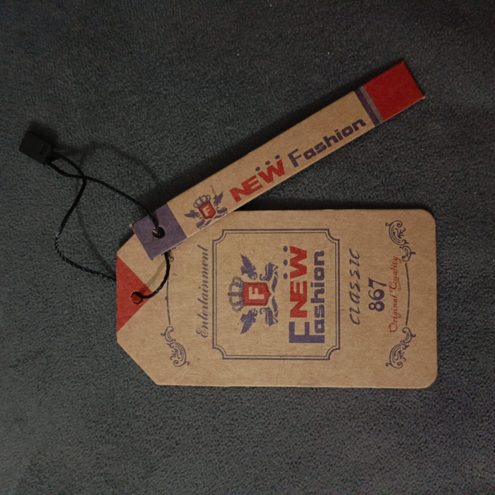 2 in 1 Tags with String Kraft Paper Card 25 pcs 5 x 10 cm