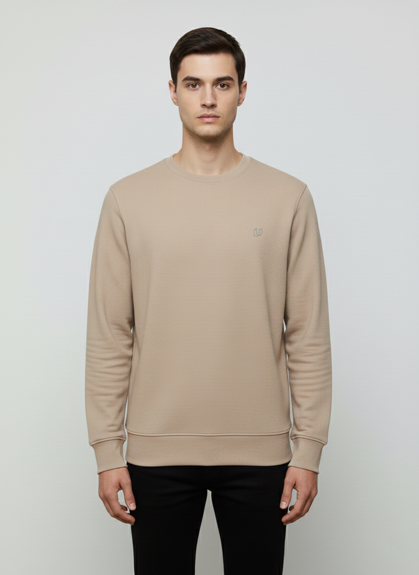 MEN'S BASIC JACQUARD KNIT SWEATSHIRT
