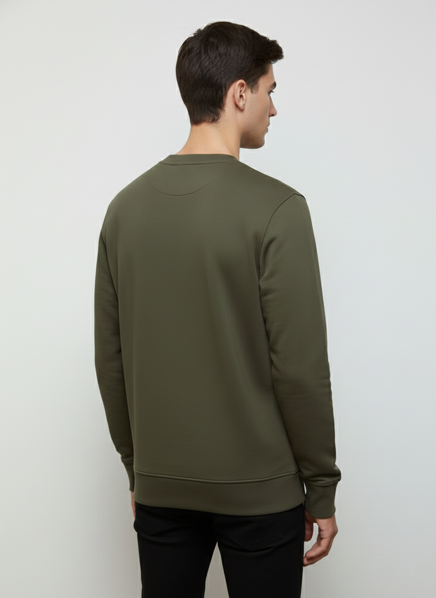 MEN'S BASIC JACQUARD KNIT SWEATSHIRT