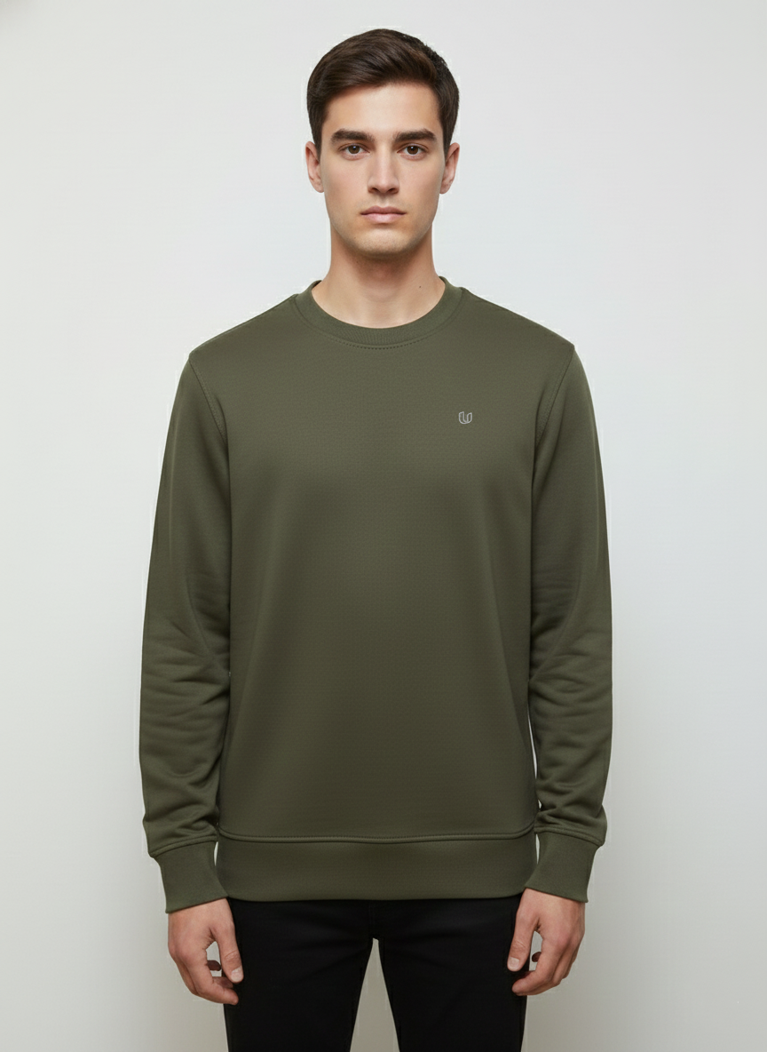 MEN'S BASIC JACQUARD KNIT SWEATSHIRT