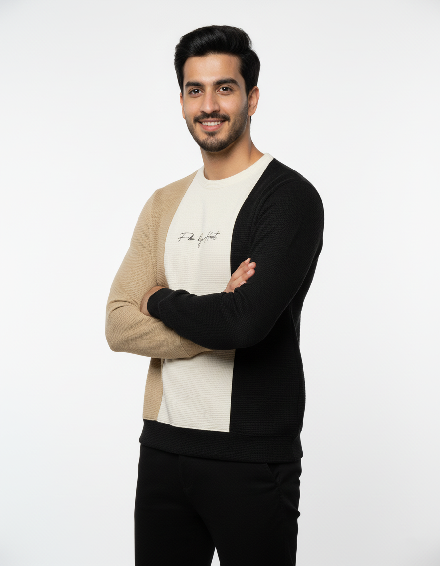 MEN'S BASIC JACQUARD KNIT SWEATSHIRT