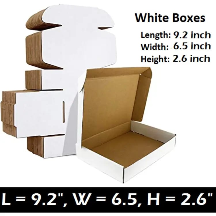 Shipping Mailer Boxes Size 9.2 x 6.5 x 2.6 Inch Pack of 25 Corrugated Boxes - Packing Material