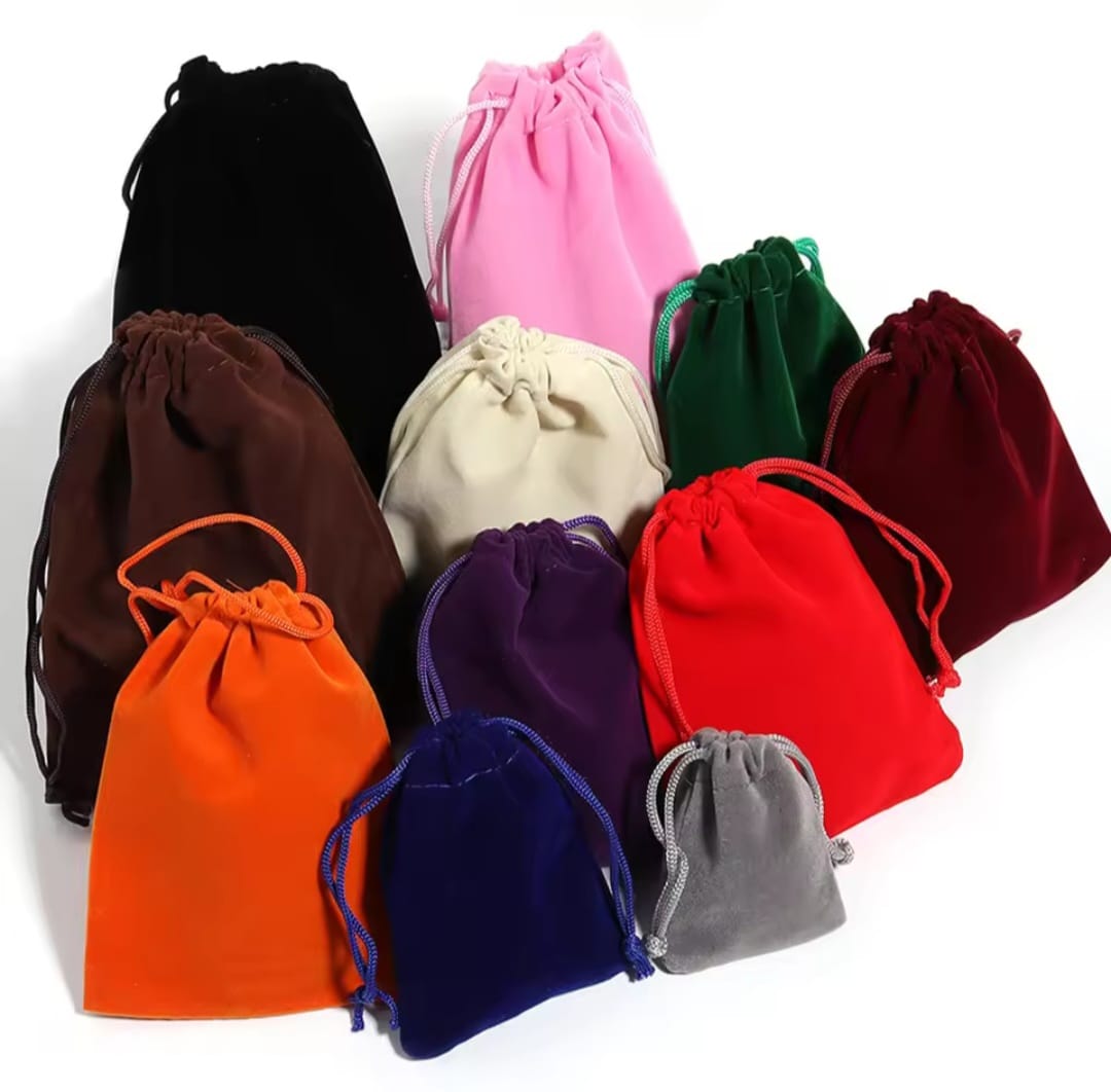 Pack Of 10 Velvet Drawstring Storage Bags for Jewellery Gift Package Pouch Reusable Home Sundries Organize Dustproof Sacks