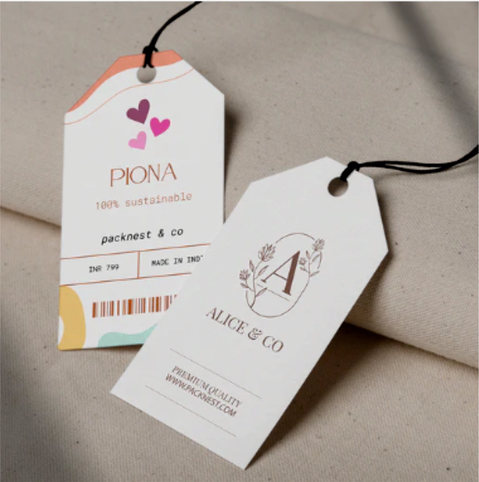100 PCS Custom Tags Paper Labels Clothing Brand Fashion Business Logo Design Hang Personalized Tag
