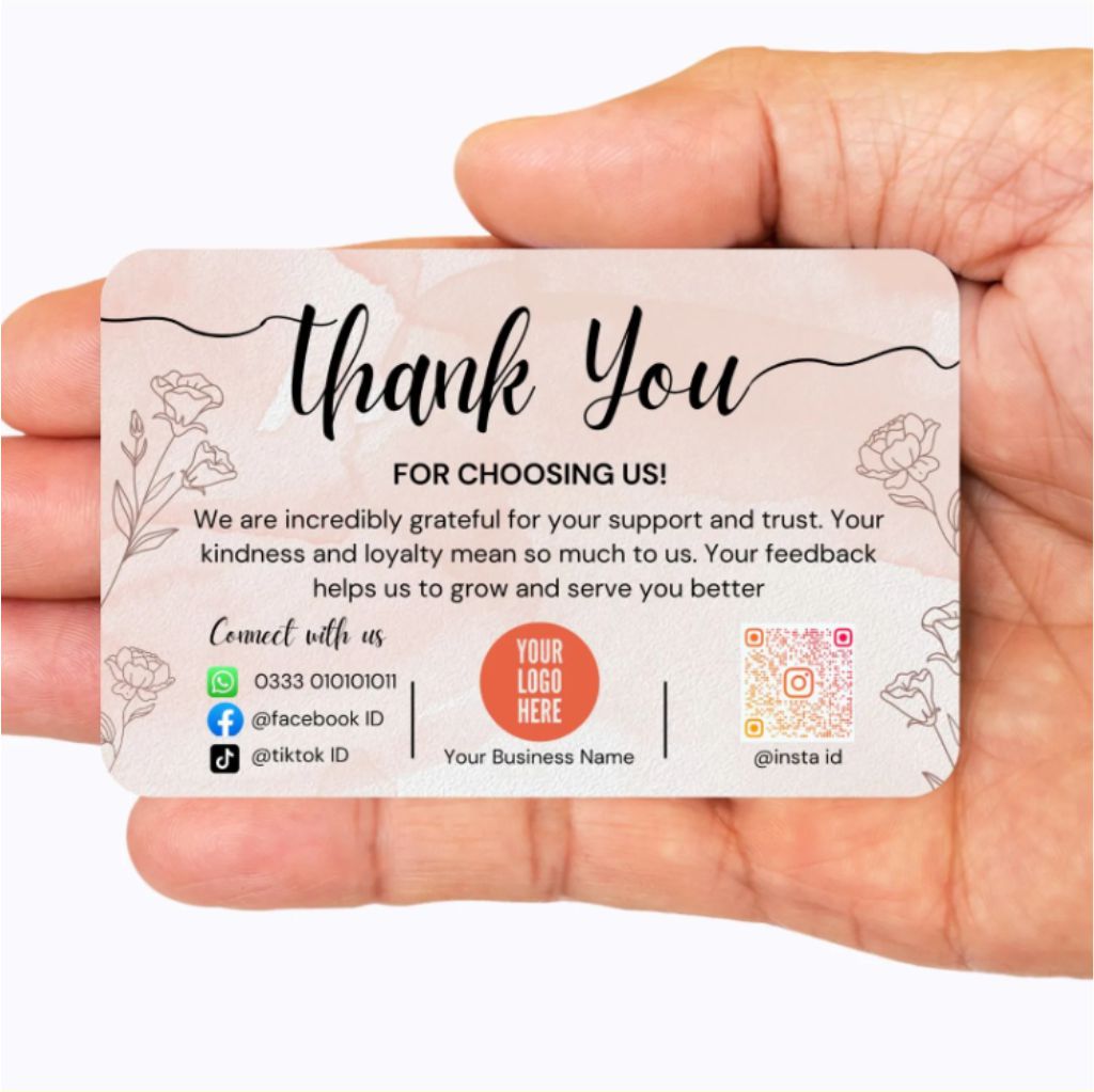 100 Pcs Custom Thank You Cards business card 6 colour Single side print Gift decoration card Personalized logo Wedding invitation