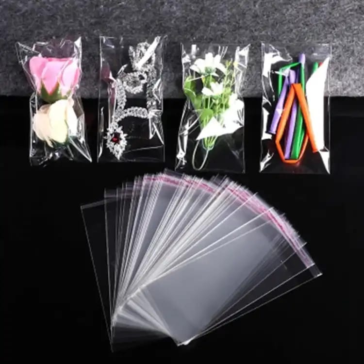 100-Pack Resealable Clear BOPP Plastic Bags for Jewelry & Small Items