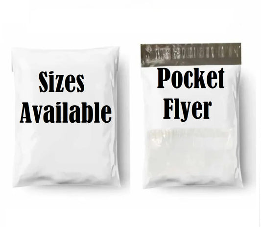 25 Pcs Courier Flyers Shipping Bags With Address Label Pocket - Sizes Available