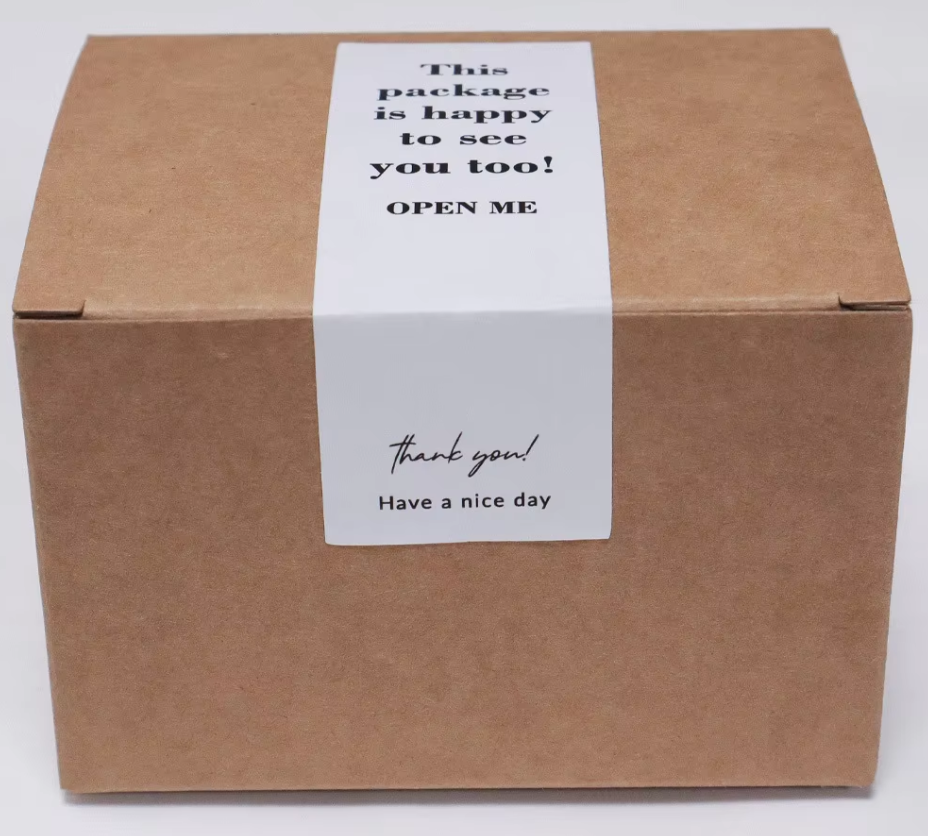 100pcs/pack Thank You Sticker Seal Labels Small Business Gift Decor Sticker This Package Happy To See You 3*9cm