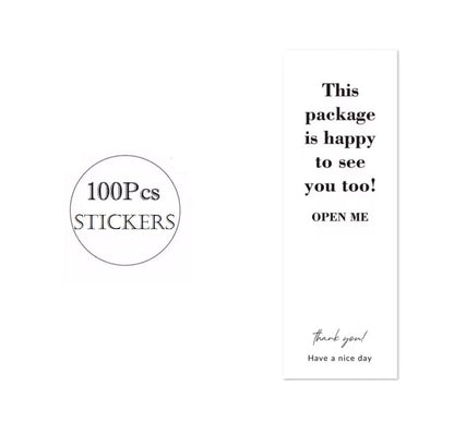 100pcs/pack Thank You Sticker Seal Labels Small Business Gift Decor Sticker This Package Happy To See You 3*9cm