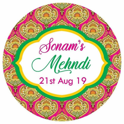 50 Pcs Modern Wedding Mehndi Favor stickers - Your Custom Text (Copy)