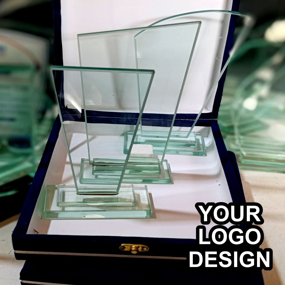 Customized Trophy & Shields with Velvet Box  | Crystal Glass Awards  for Events, Sports & Corporate Recognition