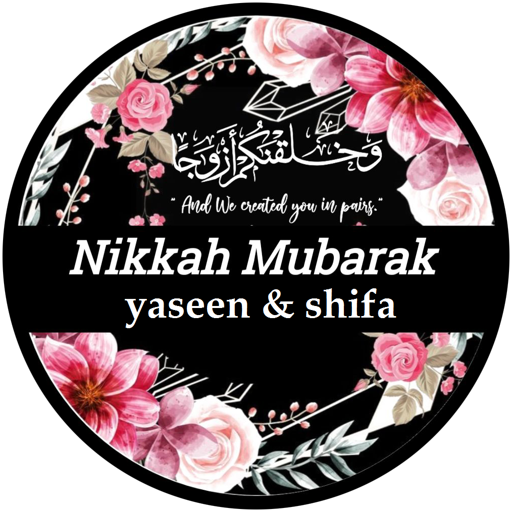 50 Pcs Modern Wedding Mehndi Favor stickers - Your Custom Text (Copy)