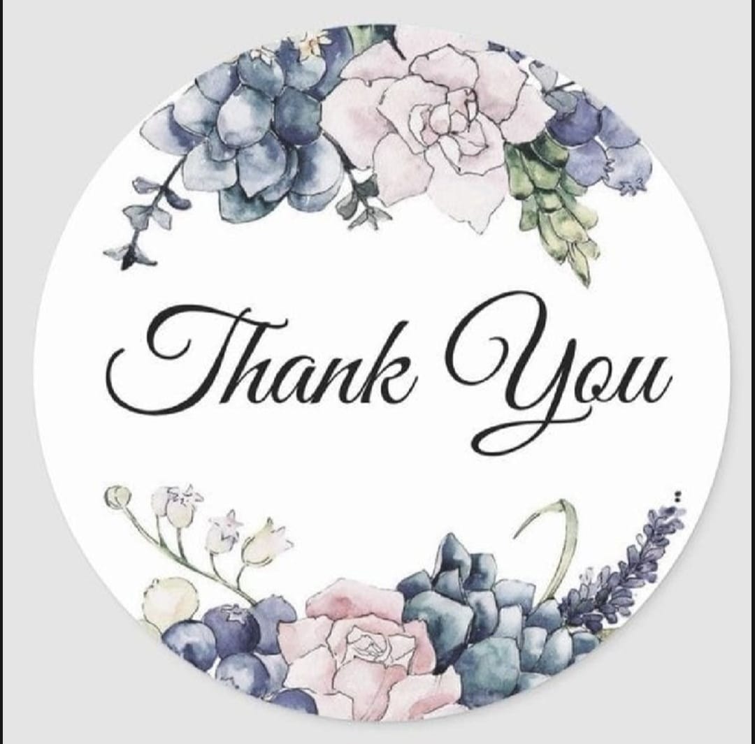 100-Pack Round 'Thank You' Stickers for Small Business Packaging & Gifts