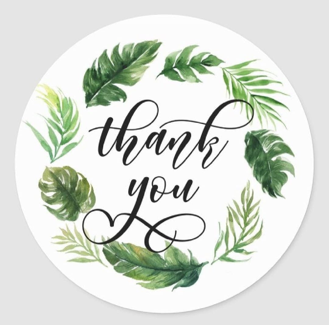 100-Pack Round 'Thank You' Stickers for Small Business Packaging & Gifts