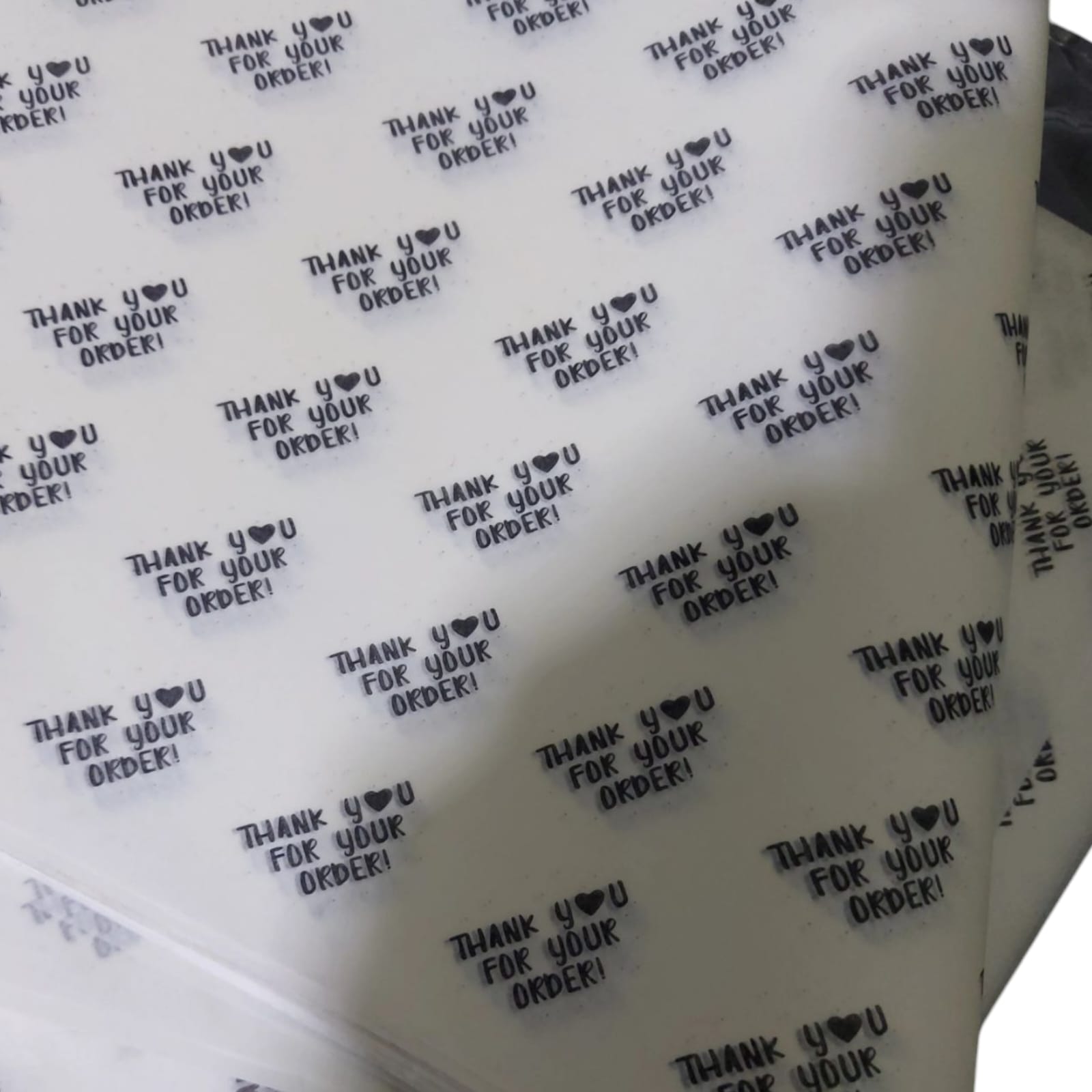 Pack Of 1000 Single Color Brand Printed Customized Butter Paper 9x14 inch & Sticker Label 1 Inch Round