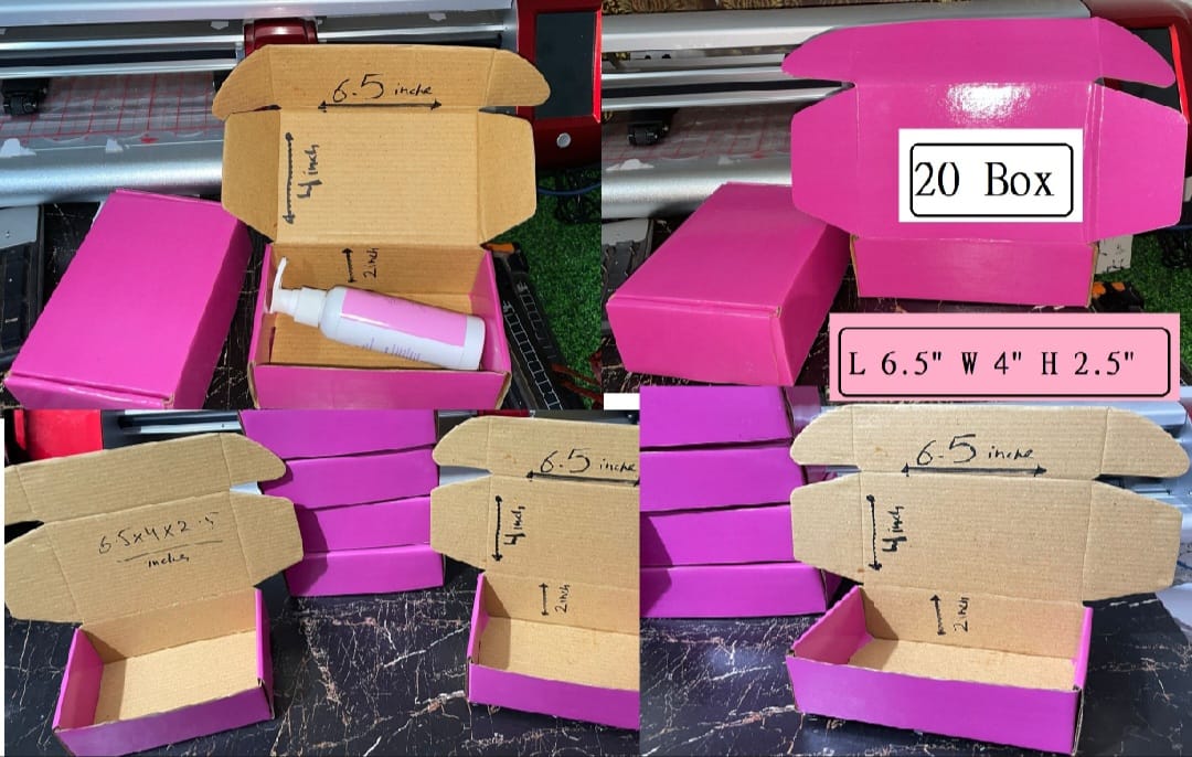 Pack of 20 Pink Courier Mailer Boxes Hard Corrugated Box - Sizes Available
