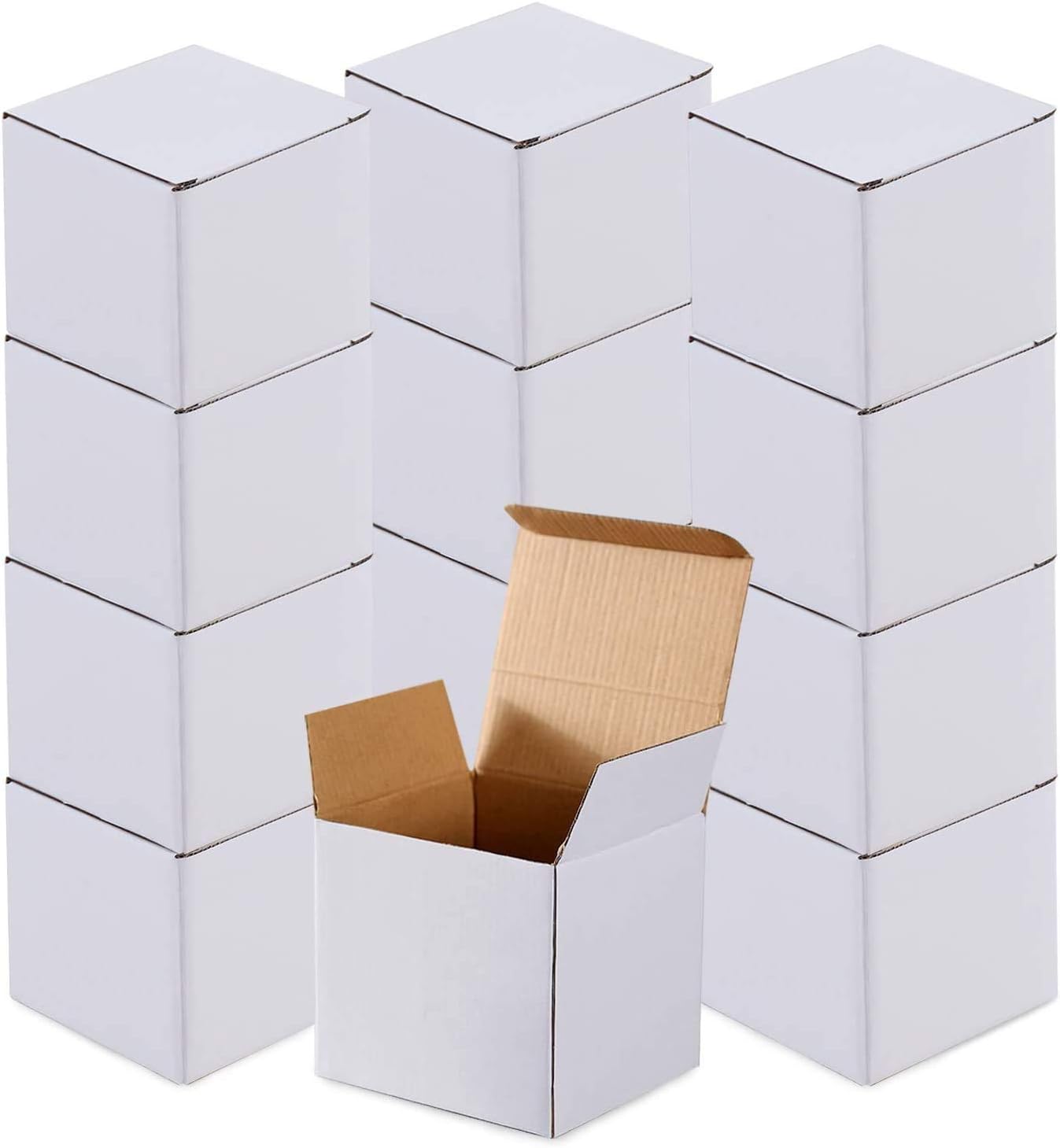 25 Pcs Corrugated Mailer Boxes For Courier & Gift Packing Size 2 x 2 x 2 Inches Square