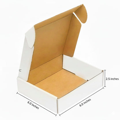 25 Pcs Corrugated Mailer Boxes For Courier & Gift Packing Size 6 x 6 x 2.5 Inches