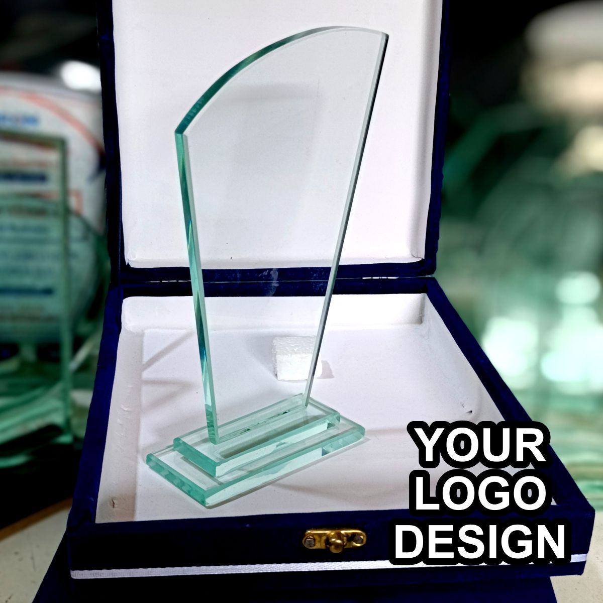 Customized Trophy & Shields with Velvet Box  | Crystal Glass Awards  for Events, Sports & Corporate Recognition