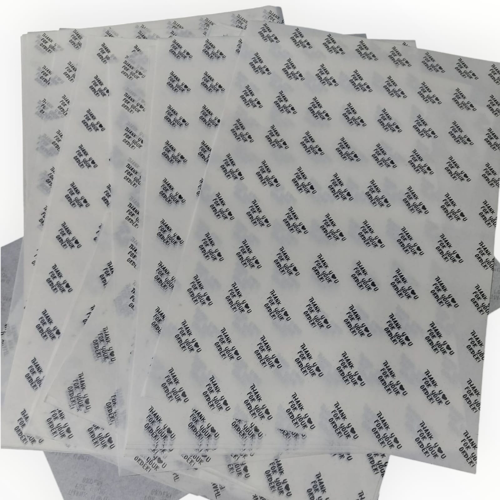 Pack Of 1000 Single Color Brand Printed Customized Butter Paper 9x14 inch & Sticker Label 1 Inch Round