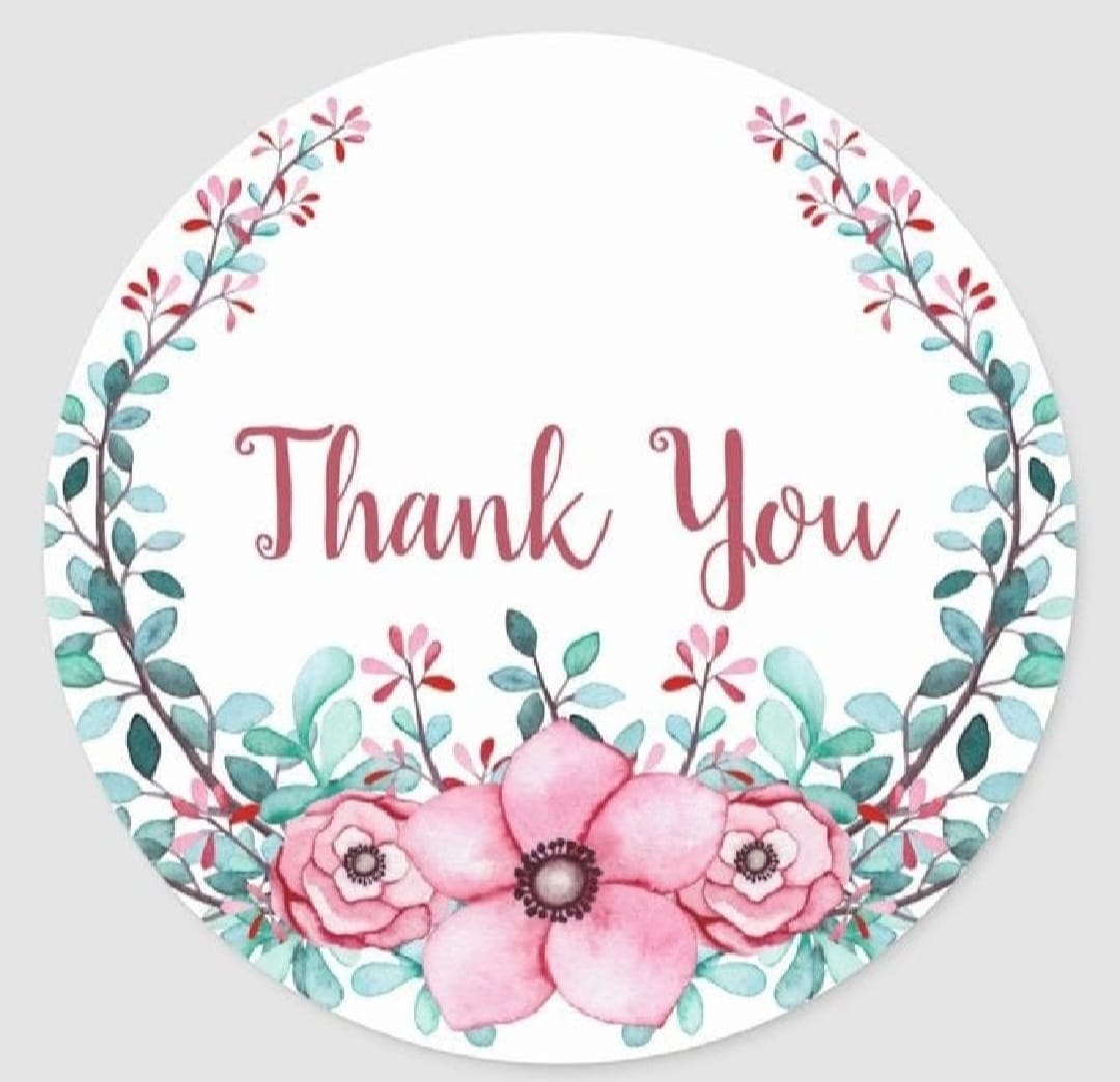 100-Pack Round 'Thank You' Stickers for Small Business Packaging & Gifts