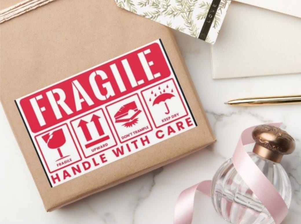 Handle With Care Fragile Stickers for Safe Products Packaging