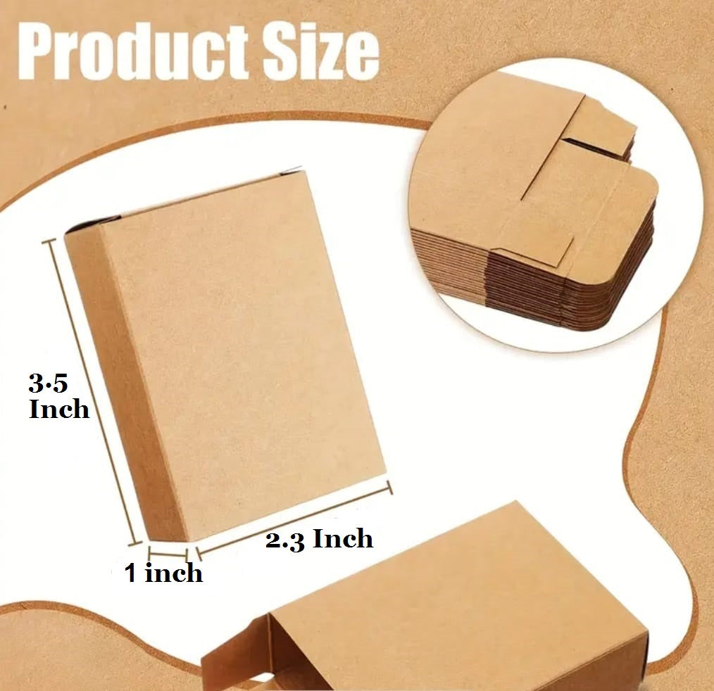 Pack of 20/50/100/250 Kraft Card Gift Box (2.3 x 1.1 x 3.5 Inch) – Ideal for Handmade Soap, Jewelry, Wedding Favors, Gift Packaging & DIY Storage