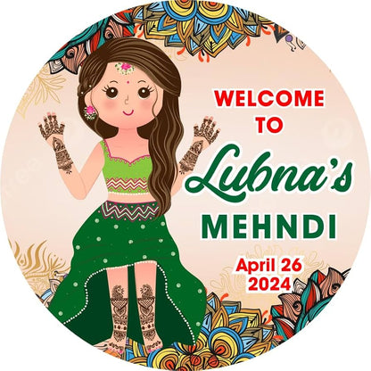 100 Pcs Modern Wedding Mehndi Favor stickers - Your Custom Text