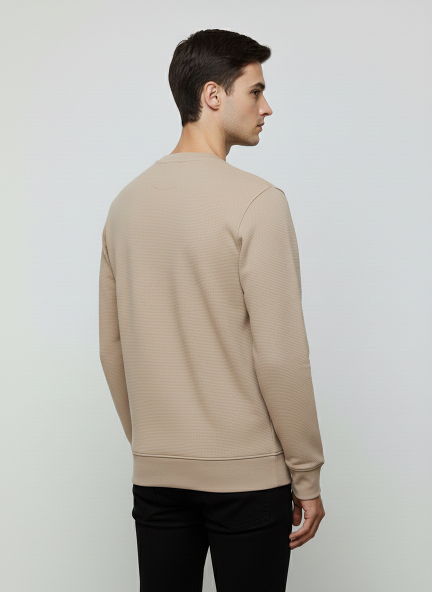 MEN'S BASIC JACQUARD KNIT SWEATSHIRT