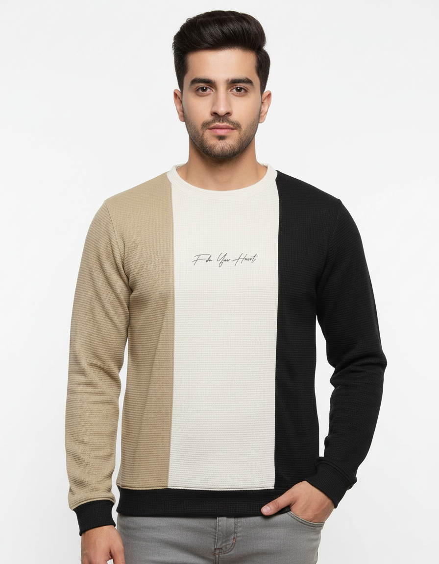 MEN'S BASIC JACQUARD KNIT SWEATSHIRT