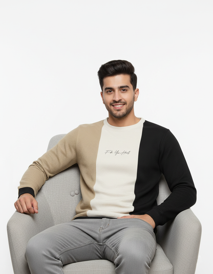 MEN'S BASIC JACQUARD KNIT SWEATSHIRT