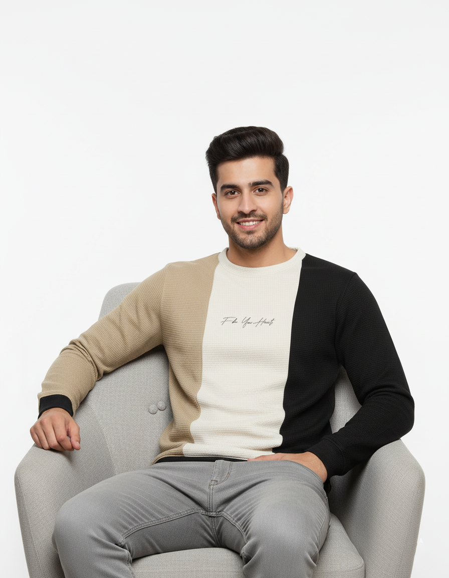 MEN'S BASIC JACQUARD KNIT SWEATSHIRT