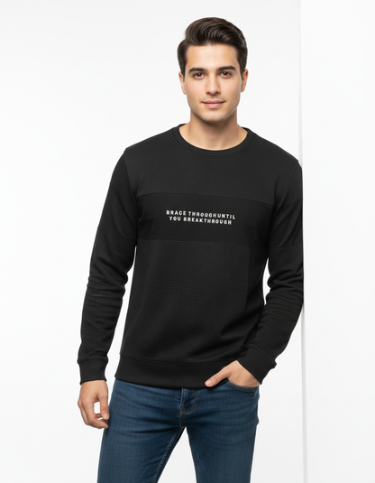 MEN'S BASIC JACQUARD KNIT SWEATSHIRT