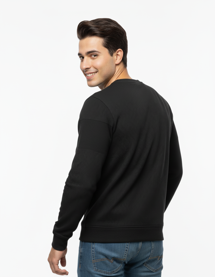 MEN'S BASIC JACQUARD KNIT SWEATSHIRT