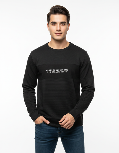MEN'S BASIC JACQUARD KNIT SWEATSHIRT