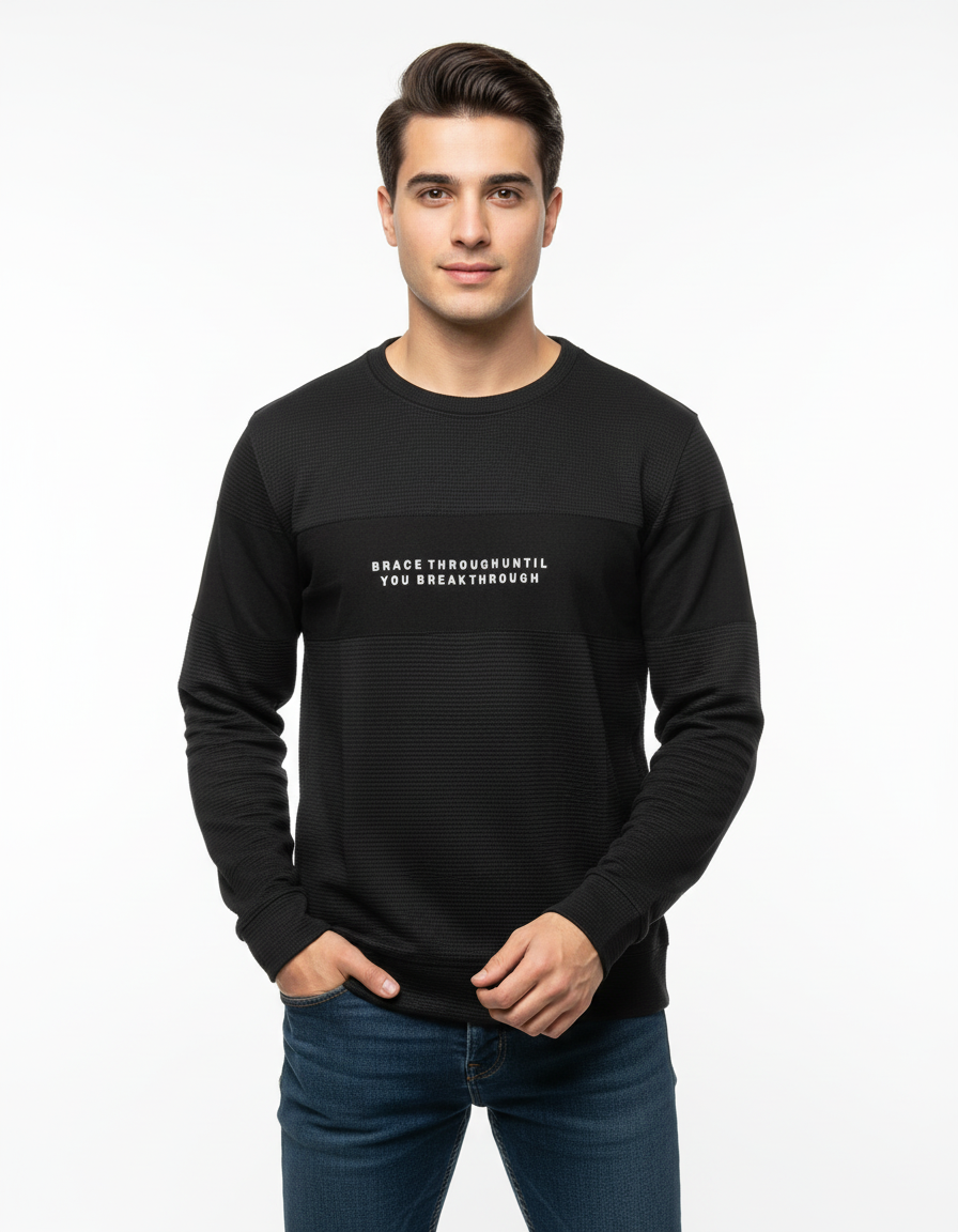 MEN'S BASIC JACQUARD KNIT SWEATSHIRT