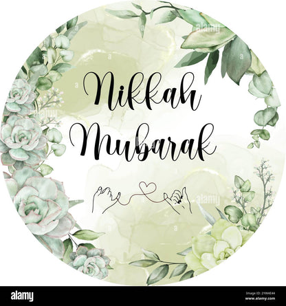 100 Pcs Modern Wedding Mehndi Favor stickers - Your Custom Text