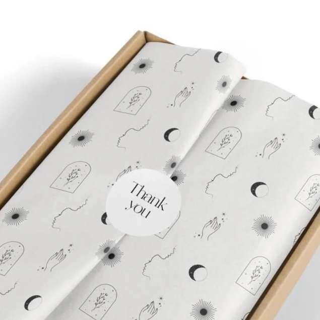 Pack Of 1000 Single Color Brand Printed Customized Butter Paper 9x14 inch & Sticker Label 1 Inch Round