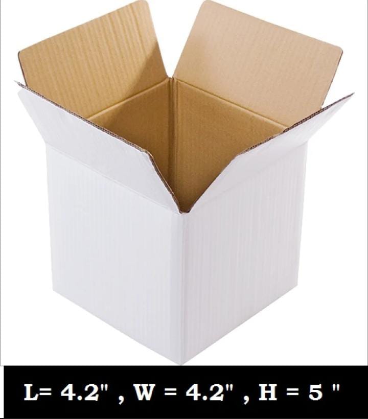 Shipping Courier Boxes Size 4.2 x 4.2  5 Inch Pack of 25 Corrugated Boxes - Packing Material