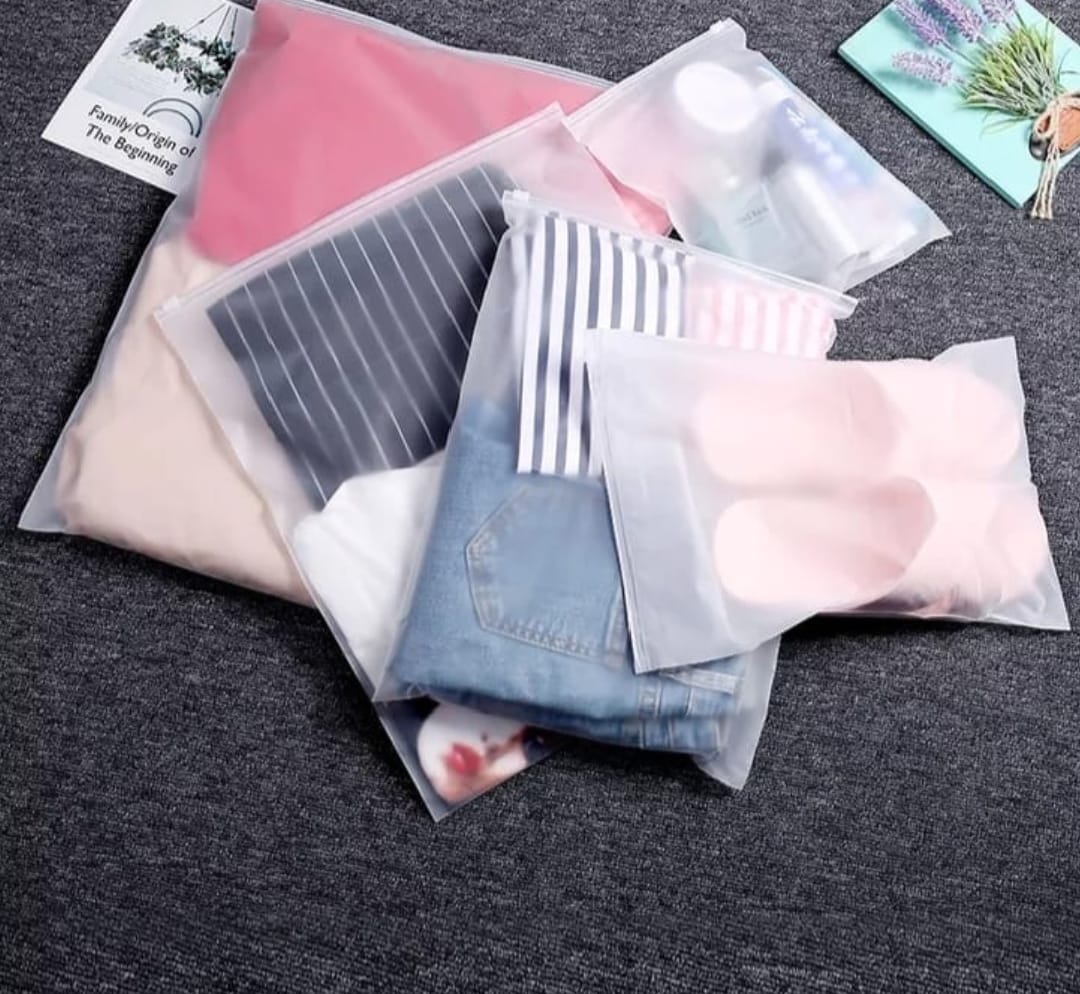Pack of 10 Pcs Slider Suit Packing Bags- Zip Lock Plastic bags - Size Available
