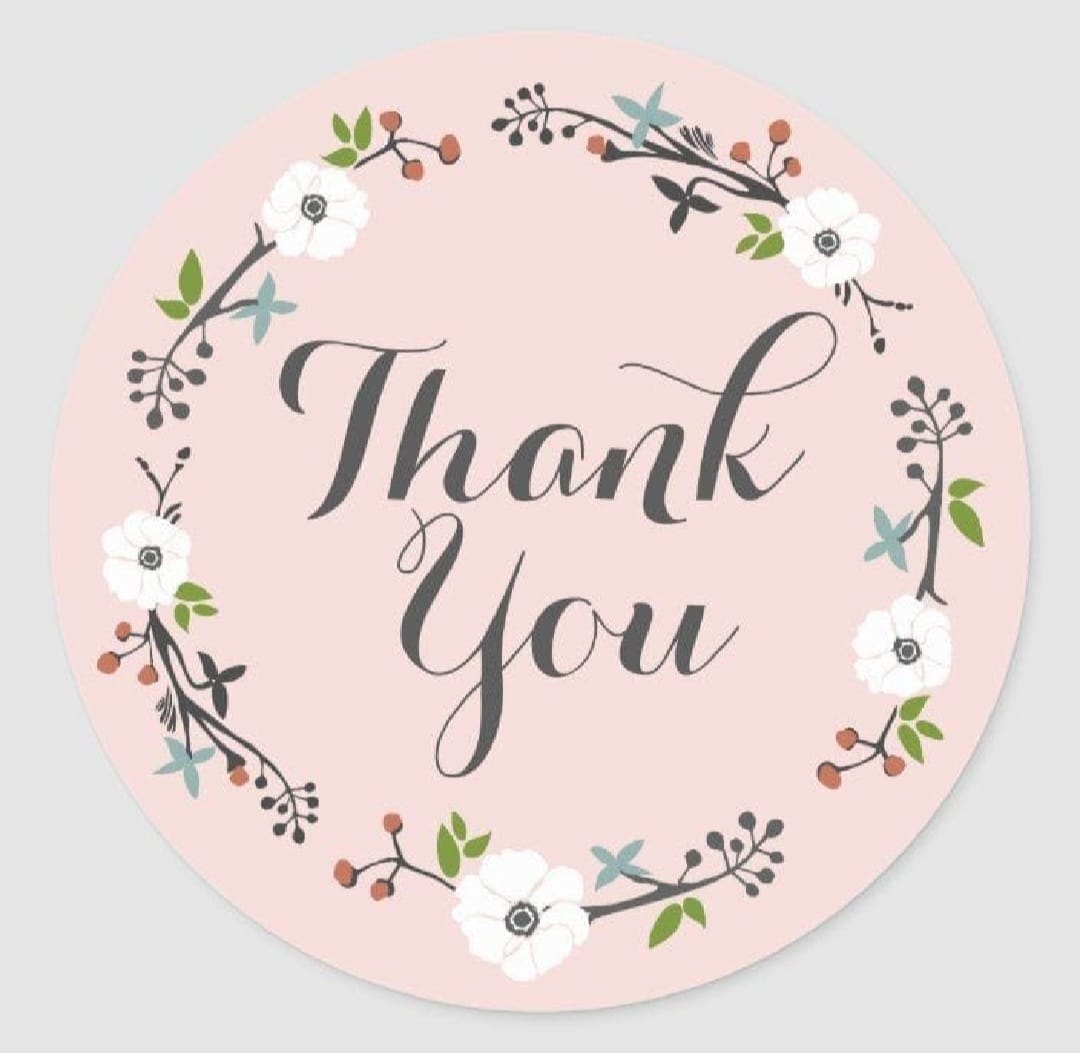 100-Pack Round 'Thank You' Stickers for Small Business Packaging & Gifts