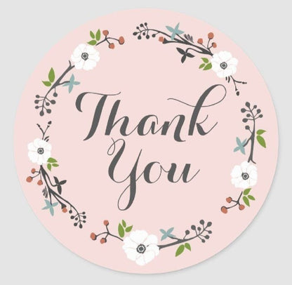 100-Pack Round 'Thank You' Stickers for Small Business Packaging & Gifts