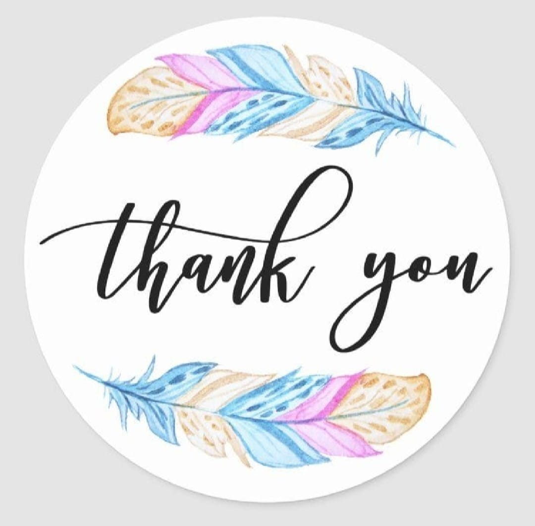100-Pack Round 'Thank You' Stickers for Small Business Packaging & Gifts