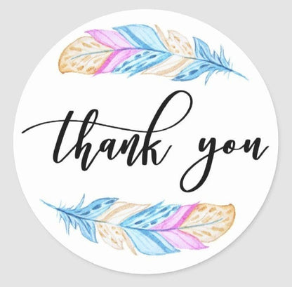 100-Pack Round 'Thank You' Stickers for Small Business Packaging & Gifts