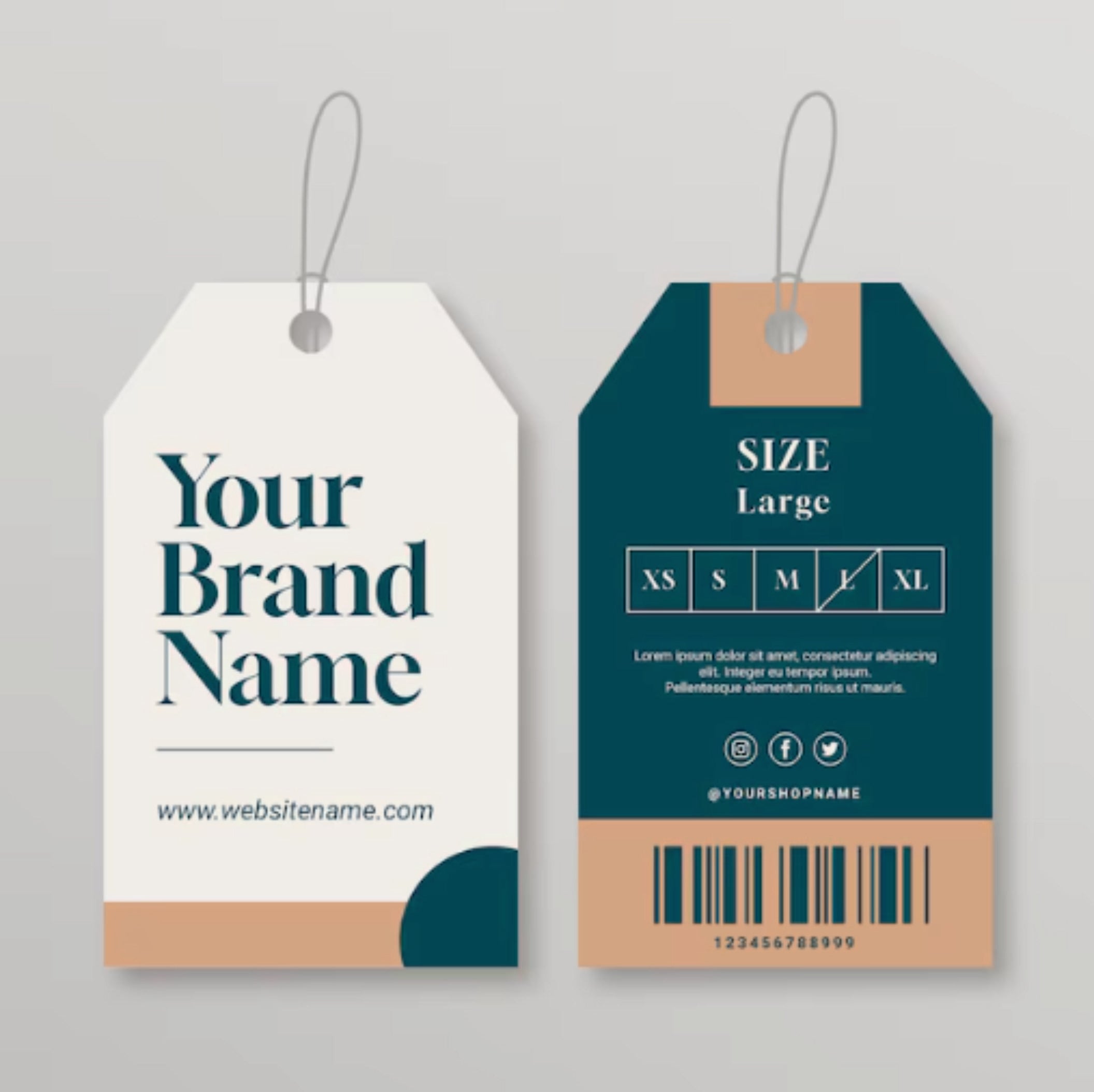50 PCS Custom Tags Paper Labels Clothing Brand Fashion Business Logo Design Hang Personalized Tag (Copy)