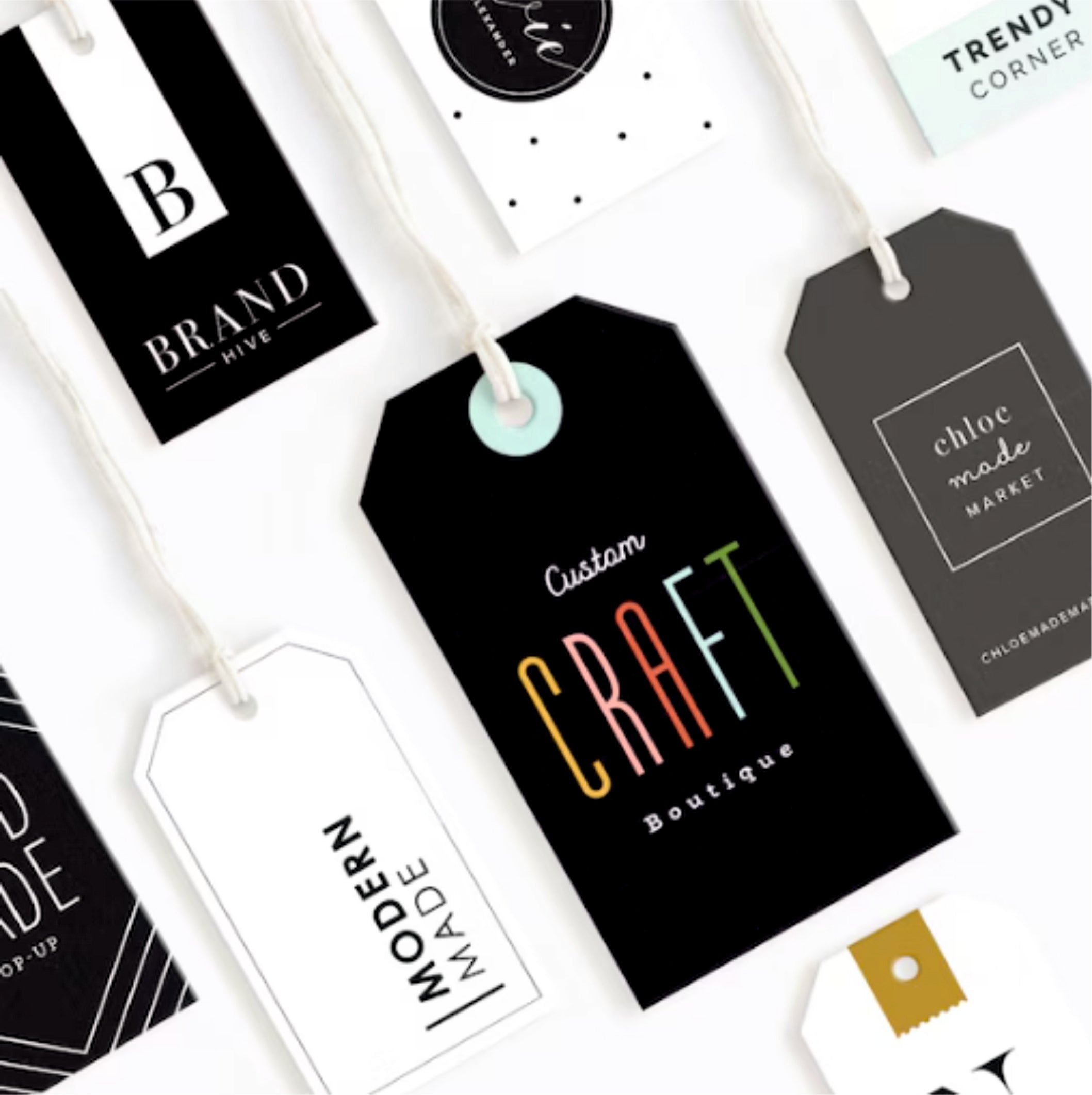 100 PCS Custom Tags Paper Labels Clothing Brand Fashion Business Logo Design Hang Personalized Tag