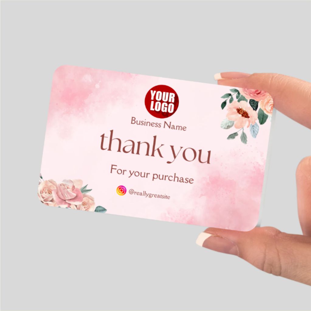 100 Pcs Custom Thank You Cards business card 6 colour Single side print Gift decoration card Personalized logo Wedding invitation