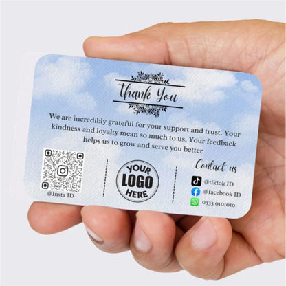 100 Pcs Custom Thank You Cards business card 6 colour Single side print Gift decoration card Personalized logo Wedding invitation