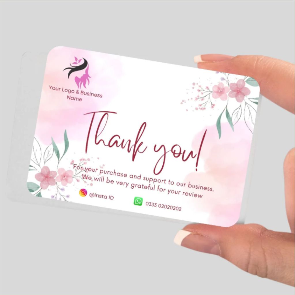 100 Pcs Custom Thank You Cards business card 6 colour Single side print Gift decoration card Personalized logo Wedding invitation