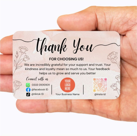 50 Pcs Double Side Card Print Custom Thank You Cards Business Thank You For Your Order Cards - Share Your Own Designs